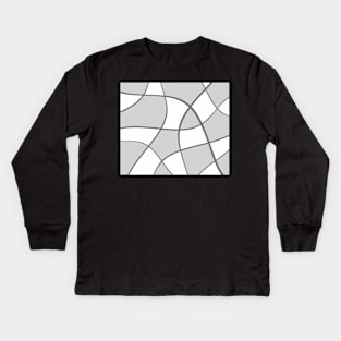 Abstract - gray, black and white. Kids Long Sleeve T-Shirt